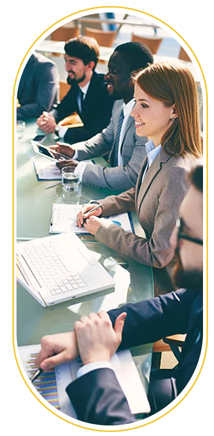 Business professional using procurement technology