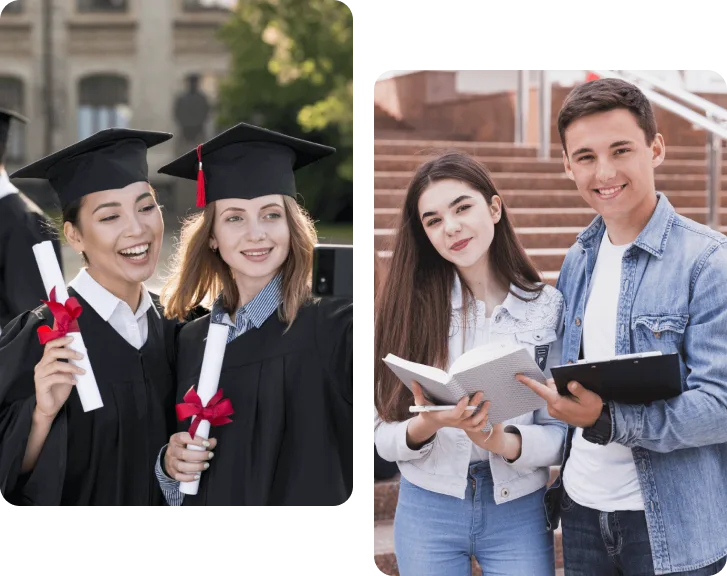 Graduates celebrating their professional achievement